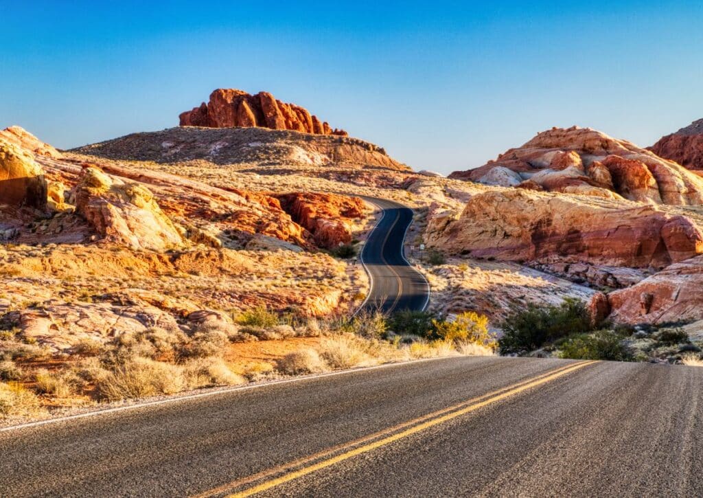 Las Vegas to Valley of Fire route