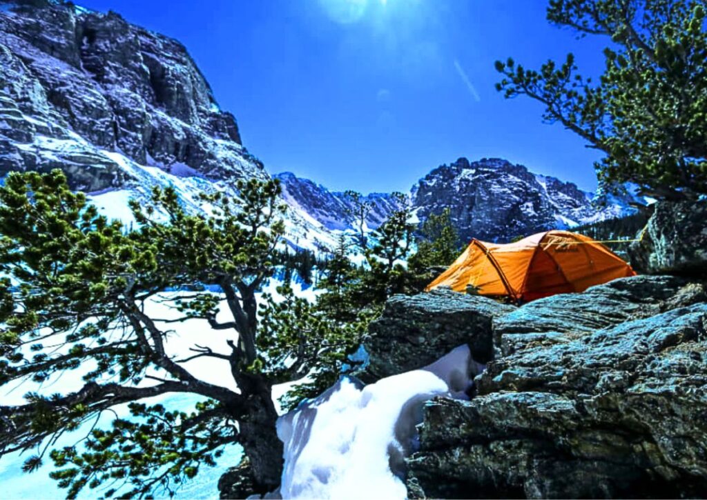 rocky mountains winter camping