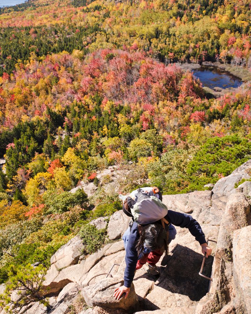 the beehive hike acadia in fall